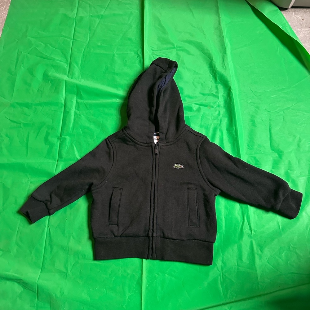 Lacoste Kids Black Zip-Up Hoodie Sz 2T